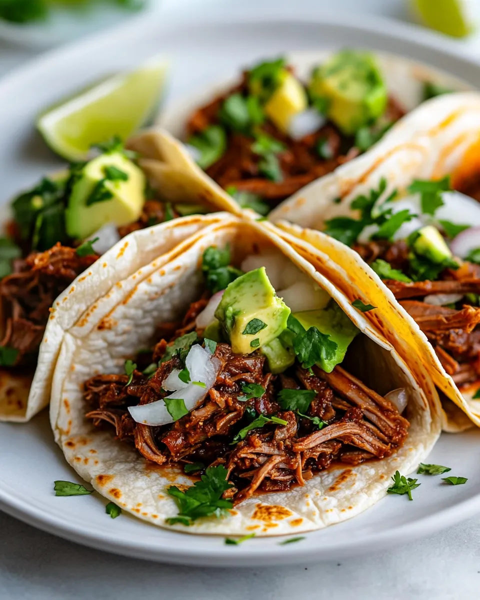Homemade Slow Cooker Beef Barbacoa Tacos recipe photo
