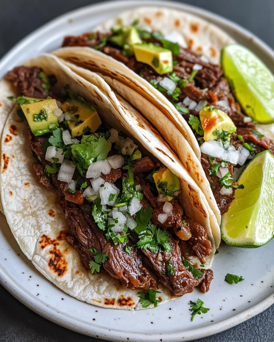 Classic Slow Cooker Beef Barbacoa Tacos dish photo