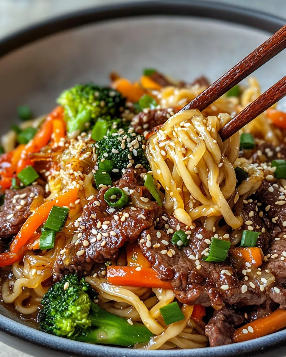 Delicious Spicy Gochujang Beef Udon picture