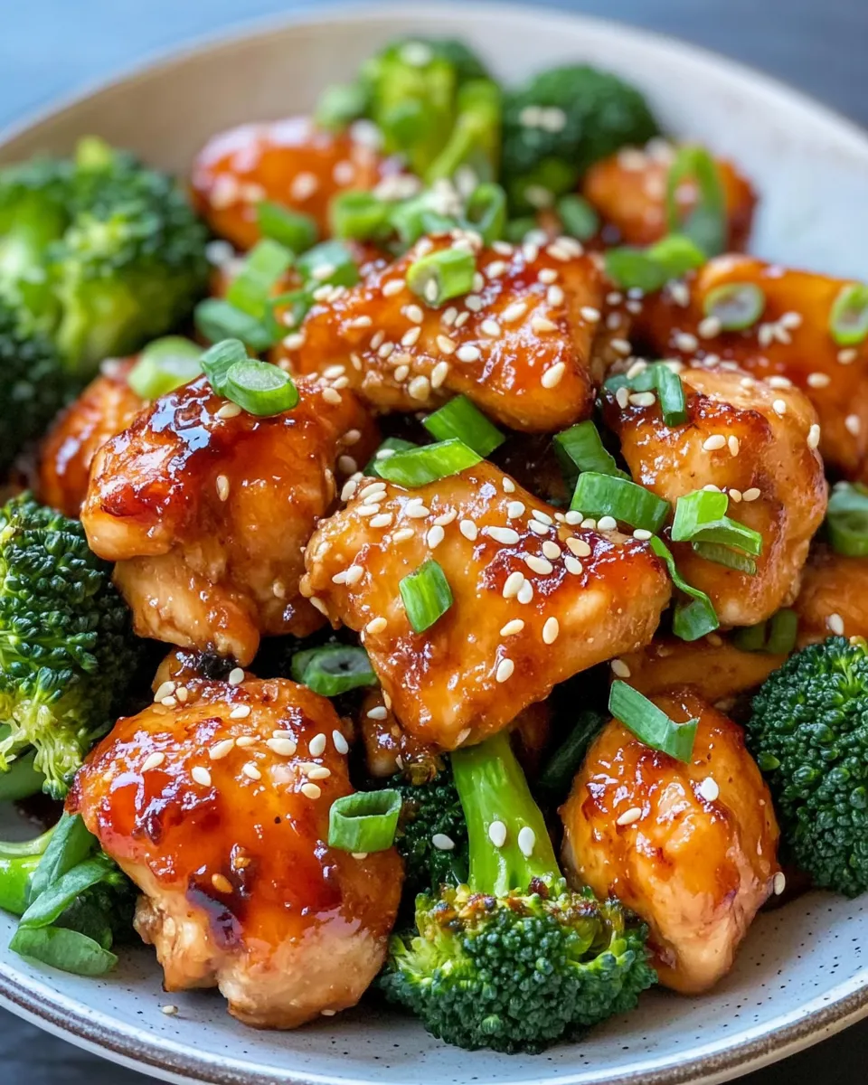 Homemade Sticky Orange Chicken With Broccoli recipe photo