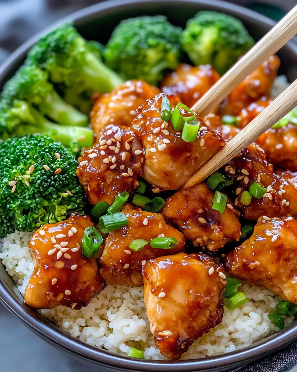 Classic Sticky Orange Chicken With Broccoli dish photo