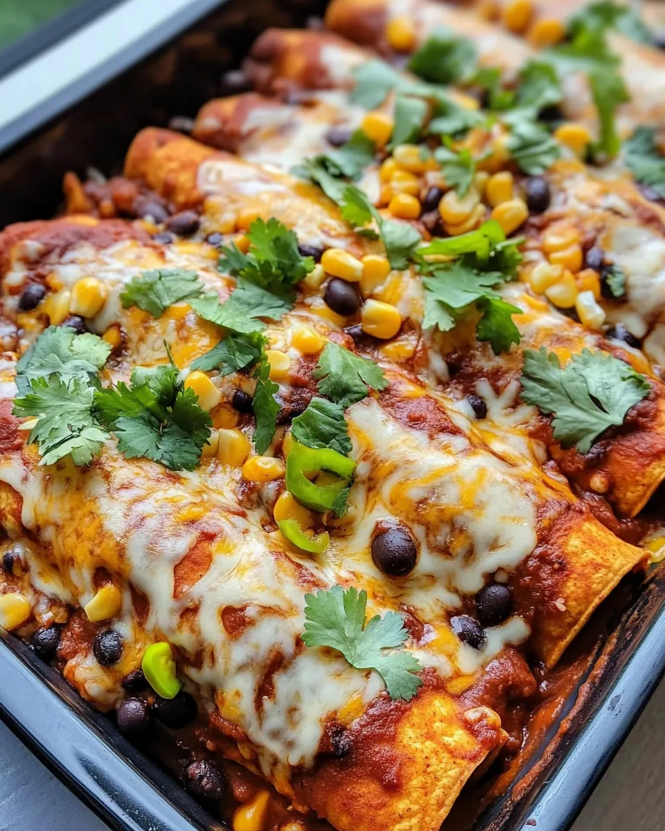 Classic Sweet Potato Black Bean Enchiladas dish photo