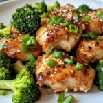 Delicious Teriyaki Chicken Thighs And Broccoli food shot