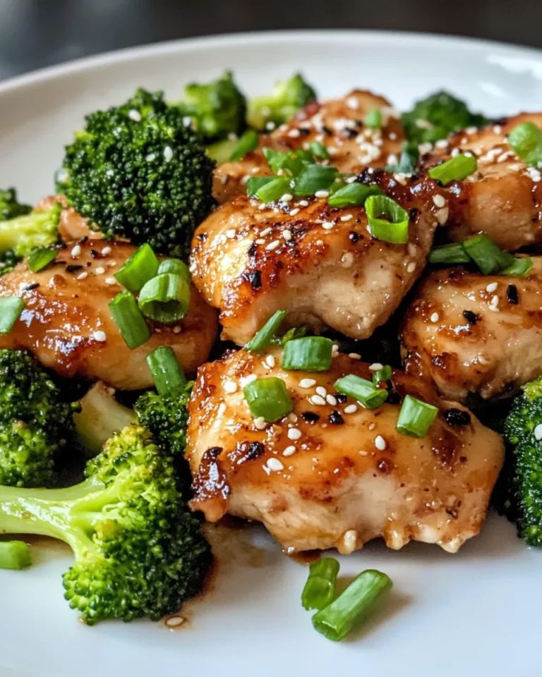 Delicious Teriyaki Chicken Thighs And Broccoli food shot