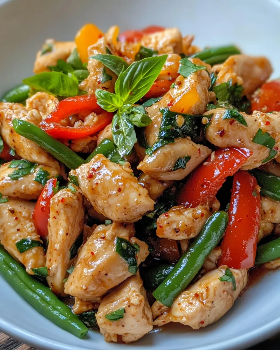 Delicious Thai Basil Chicken Stir-Fry dish photo