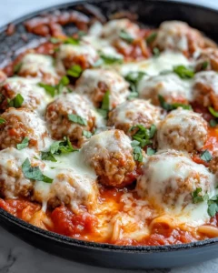 Homemade Turkey Meatball Marinara Skillet photo