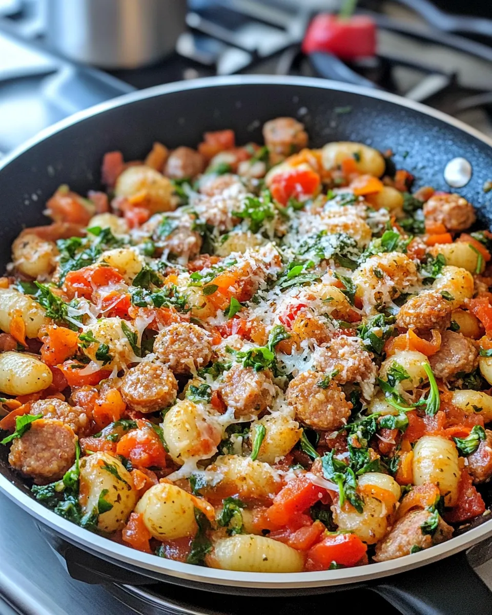 Homemade Tuscan Sausage Gnocchi Skillet recipe photo