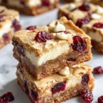 Homemade White Chocolate Cranberry Blondies photo