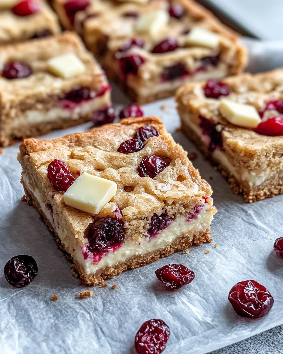Classic White Chocolate Cranberry Blondies image
