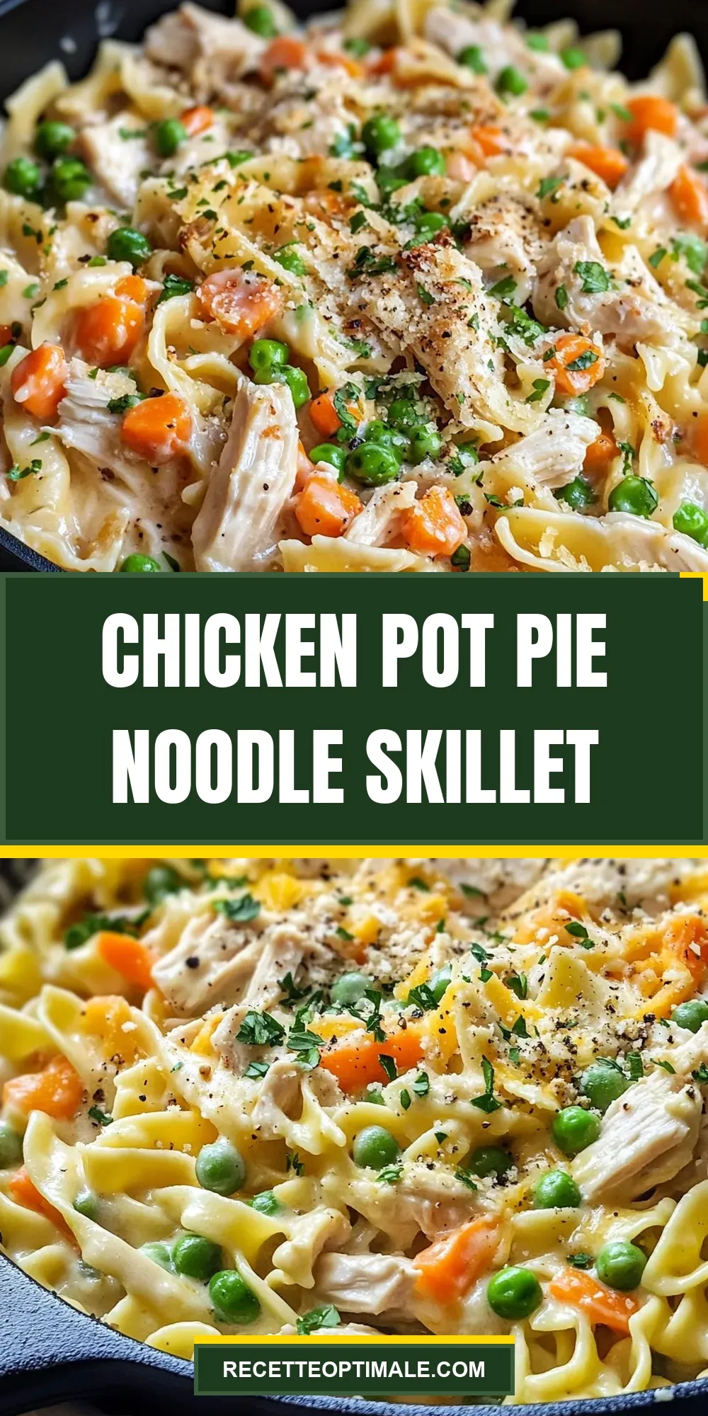 The Best Chicken Pot Pie Noodle Skillet Ever