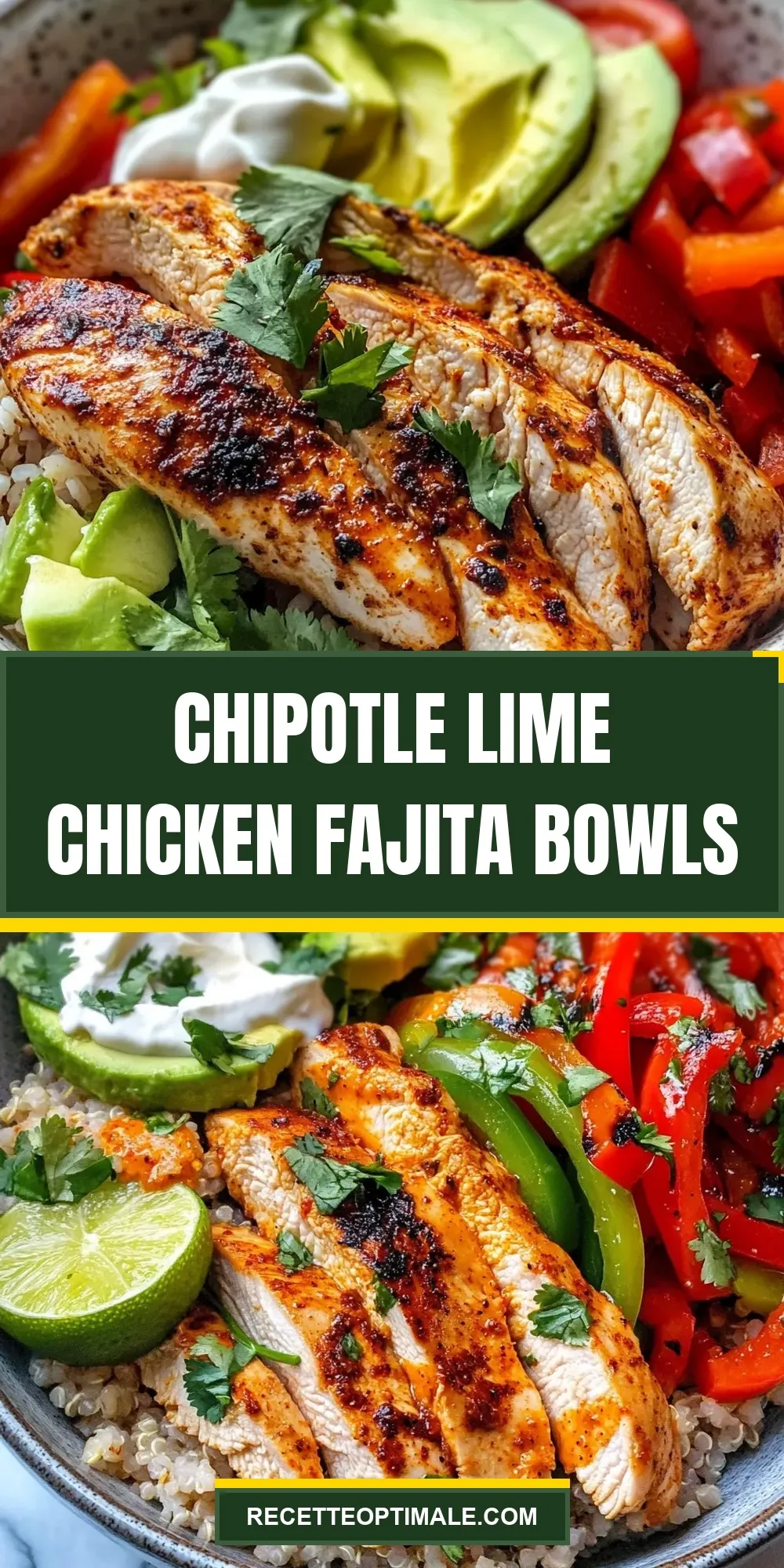 The Best Chipotle Lime Chicken Fajita Bowls Ever