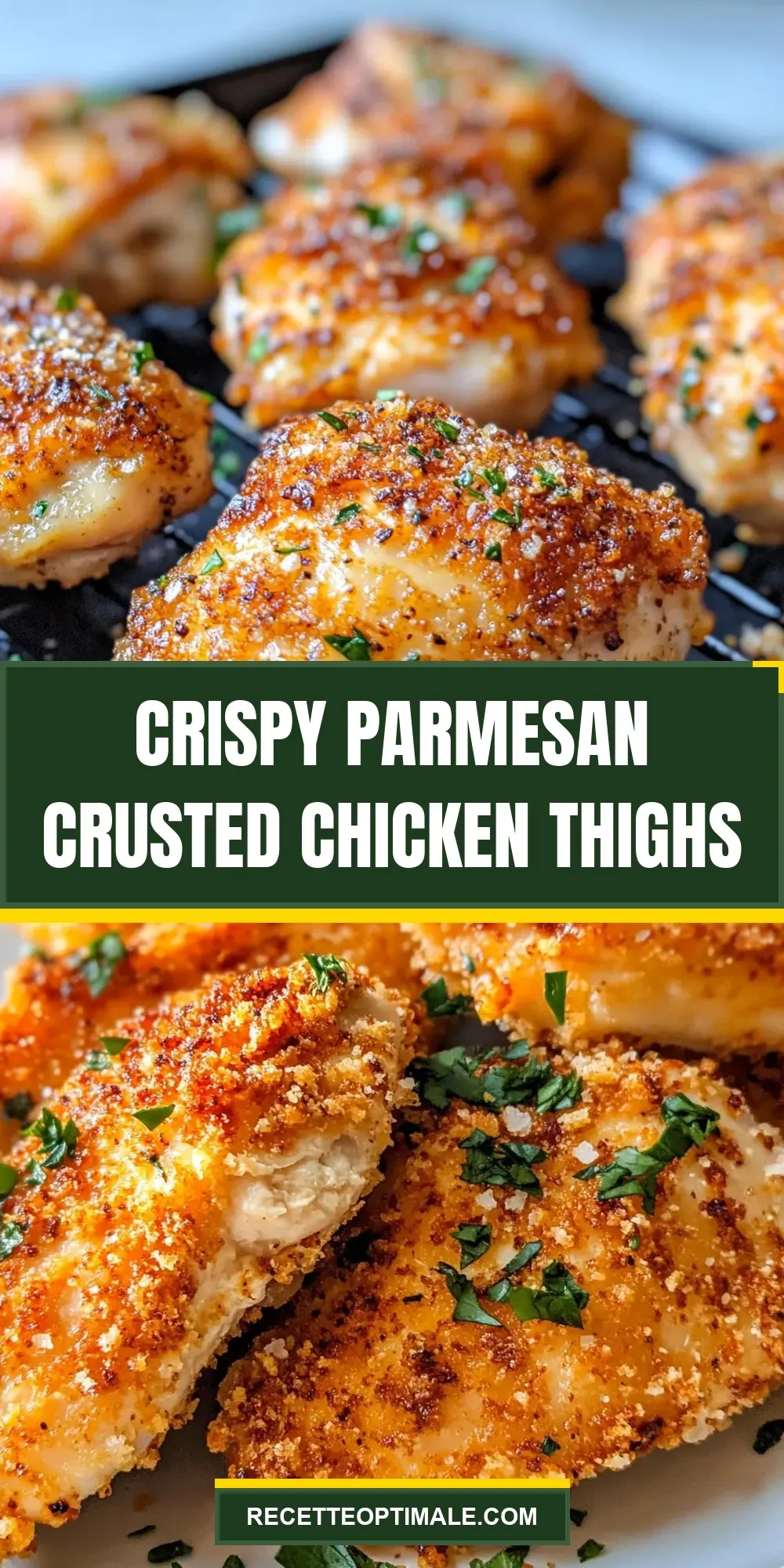 Perfect Crispy Parmesan Crusted Chicken Thighs