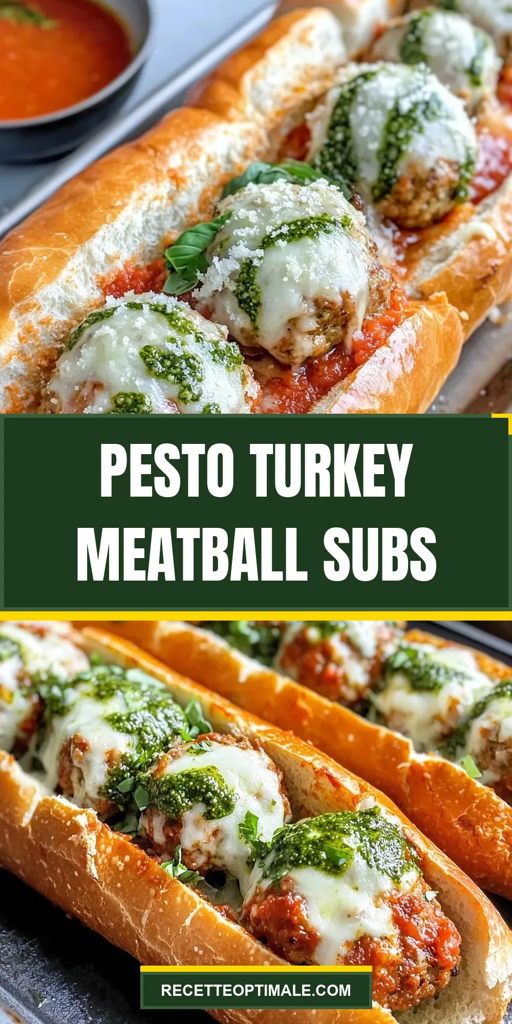 The Best Pesto Turkey Meatball Subs Ever