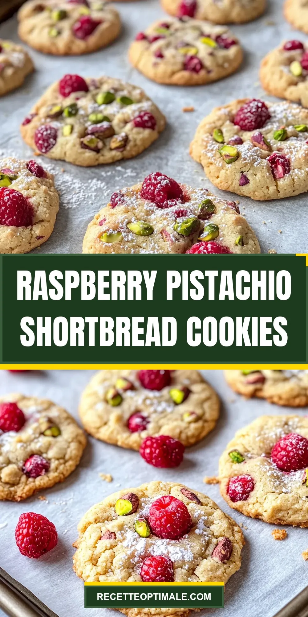 Raspberry Pistachio Shortbread Cookies (The Best & Delicious)