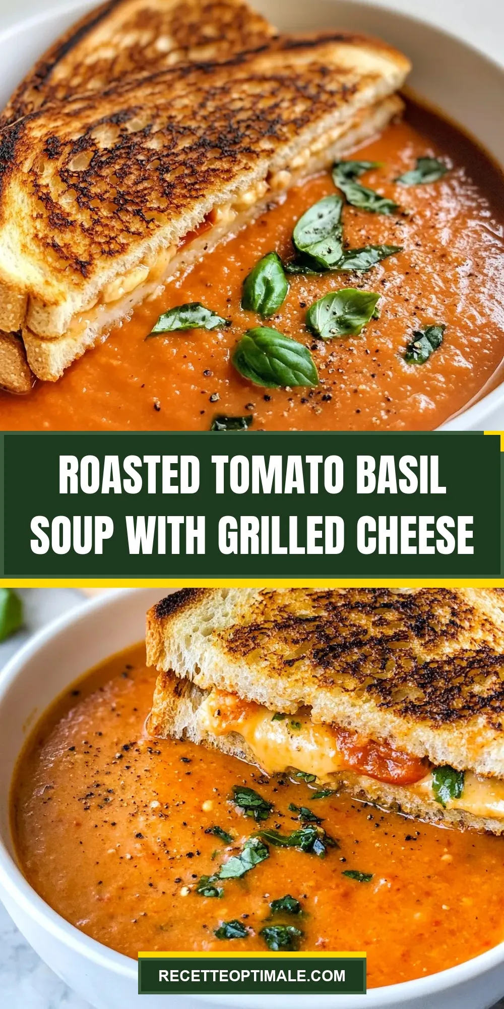 Easy Roasted Tomato Basil Soup With Grilled Cheese Recipe