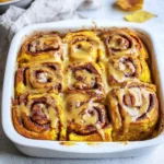 Homemade Amish Pumpkin Cinnamon Rolls with Caramel Icing photo