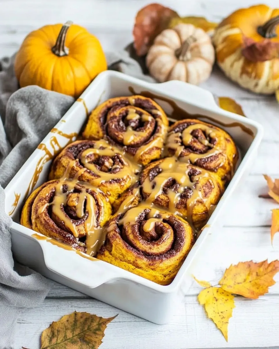 Easy Amish Pumpkin Cinnamon Rolls with Caramel Icing recipe photo