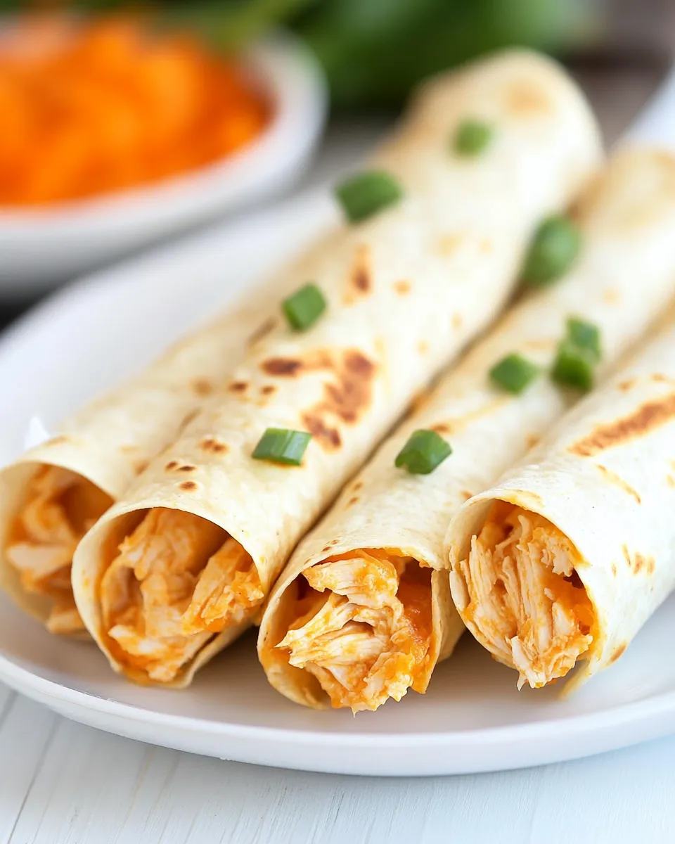 Easy Buffalo Chicken Taquitos food shot