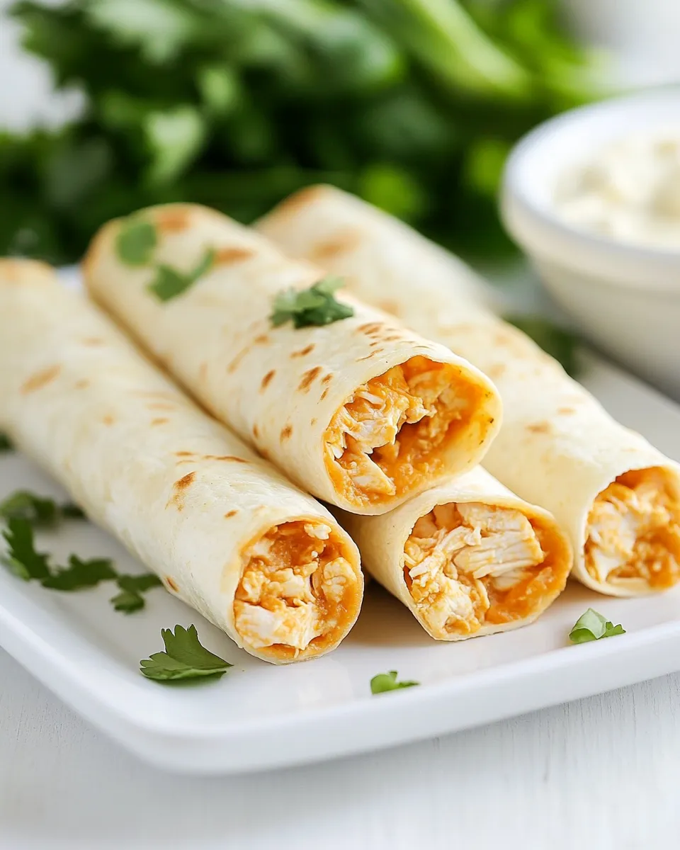 Delicious Buffalo Chicken Taquitos plate image