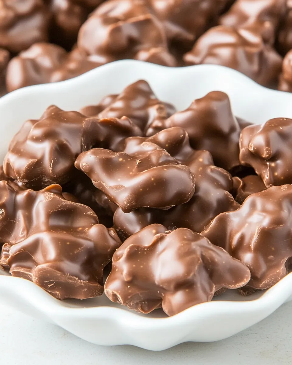 Easy Chocolate Peanut Clusters food shot