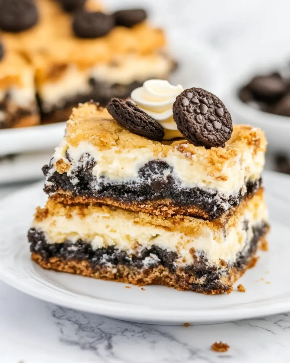 Delicious Cookies and Cream Gooey Bars dish photo