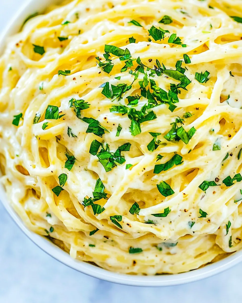 Delicious Copycat Olive Garden Alfredo food shot