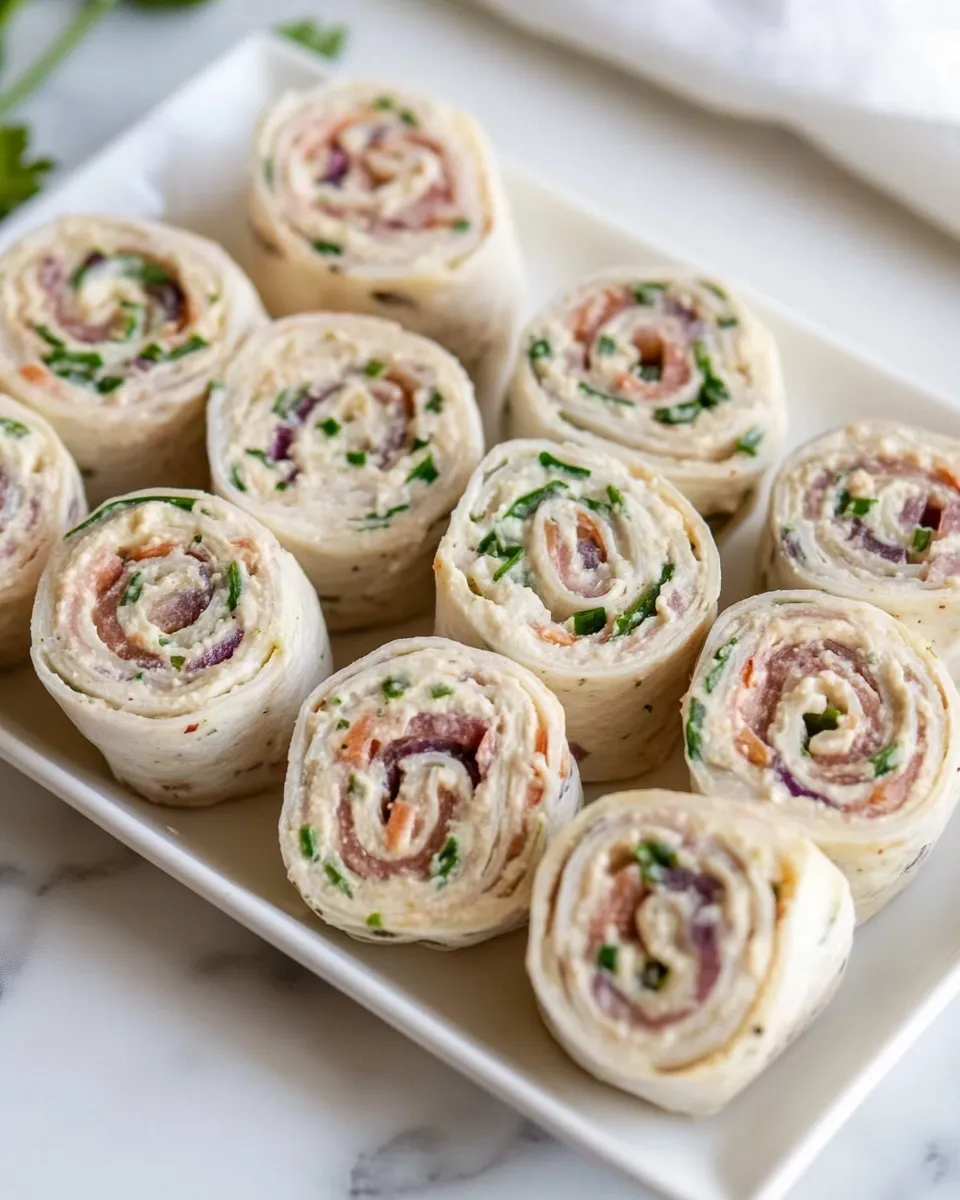 Easy Creamy Salsa Pinwheels food shot