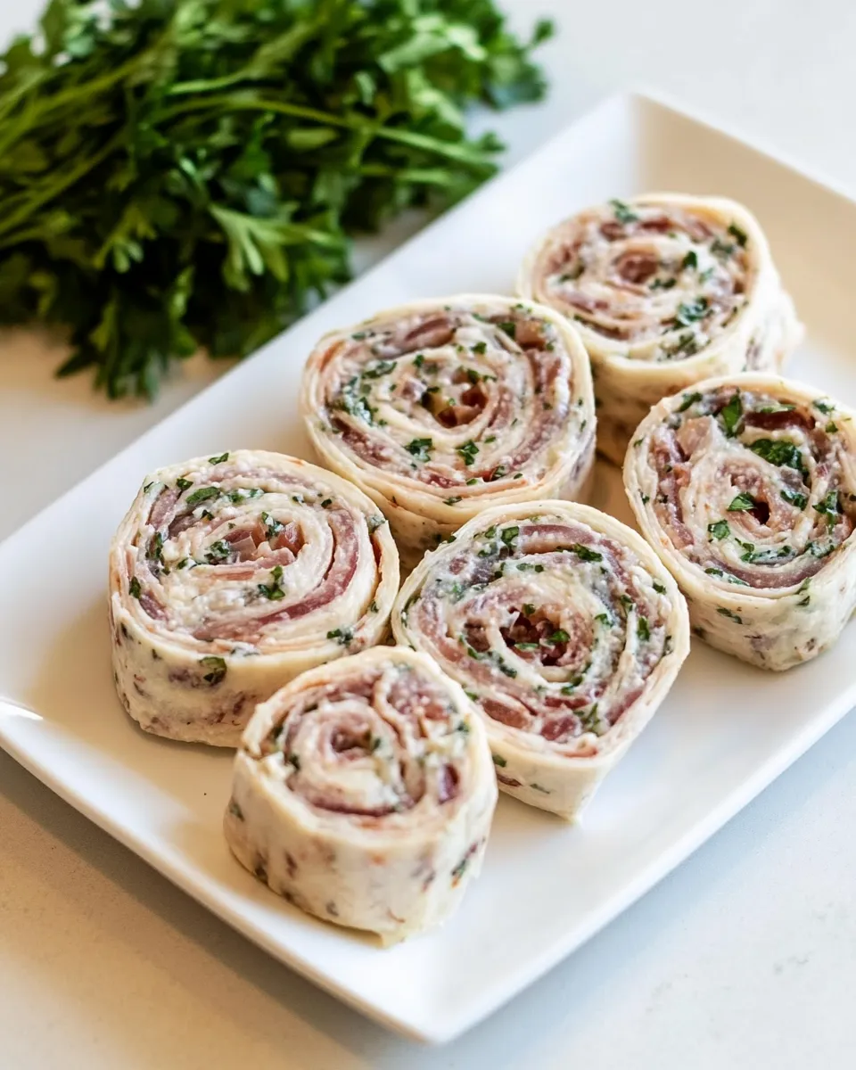 Delicious Creamy Salsa Pinwheels plate image