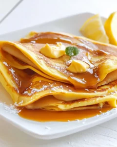 Homemade Crepes with Salted Lemon Butter Caramel recipe photo