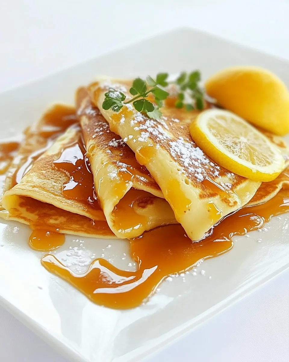 Delicious Crepes with Salted Lemon Butter Caramel plate image
