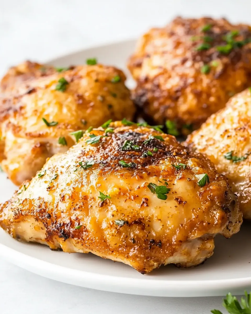 Easy Crispy Air Fryer Chicken Thighs food shot