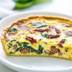 Homemade Crustless Quiche Recipe (Spinach, Sausage, and Sun-Dried Tomatoes) photo