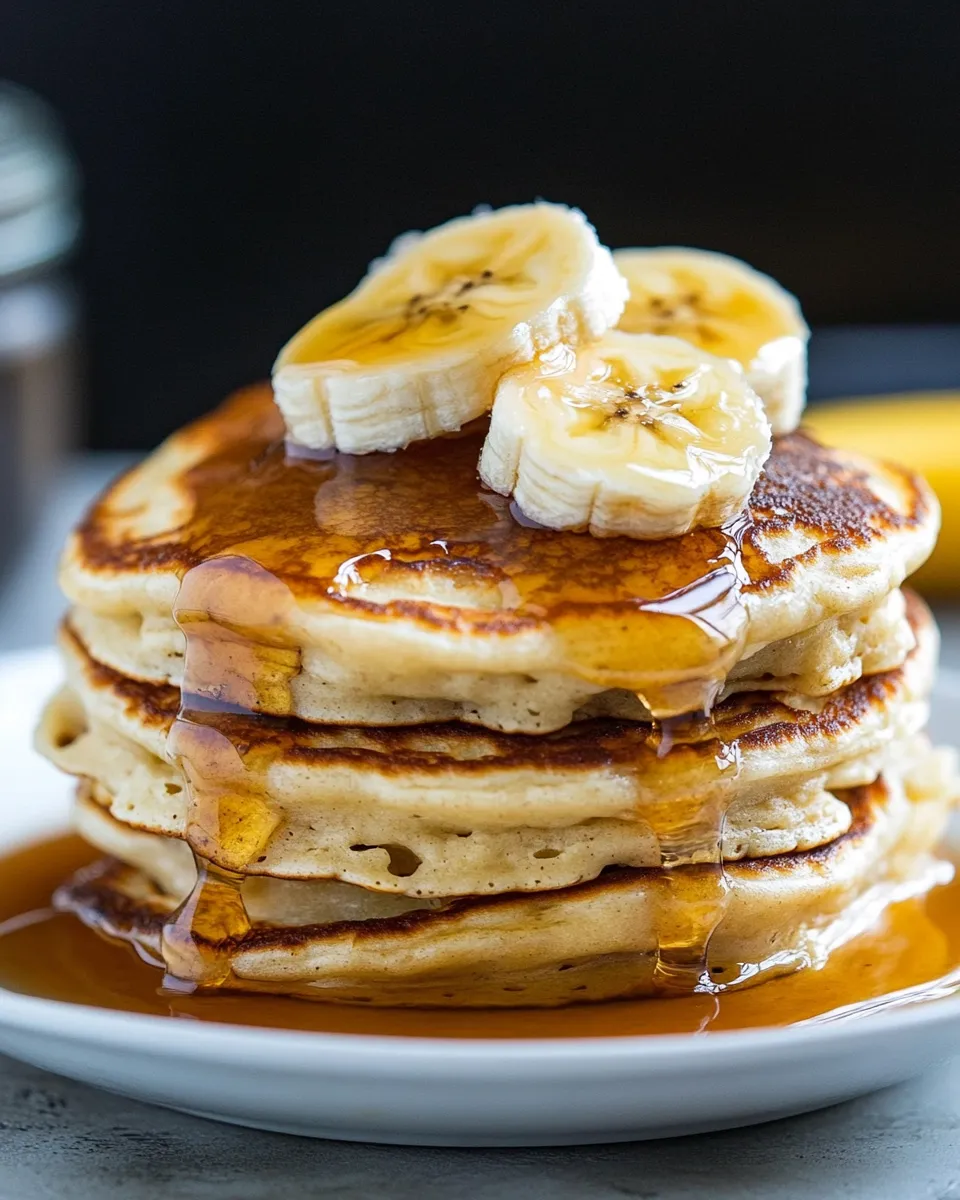 Quick Easy Banana Pancakes food shot