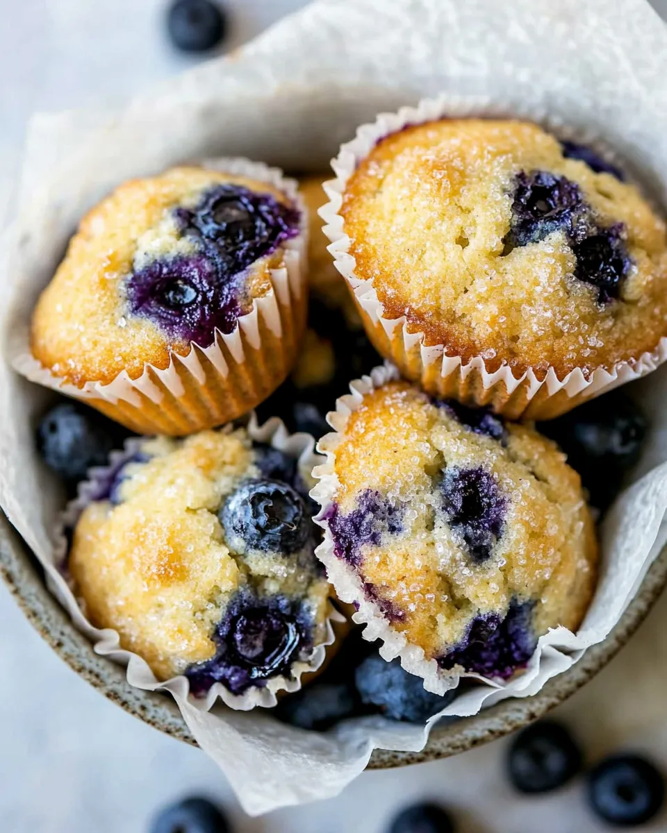 Quick Easy Homemade Blueberry Muffins food shot