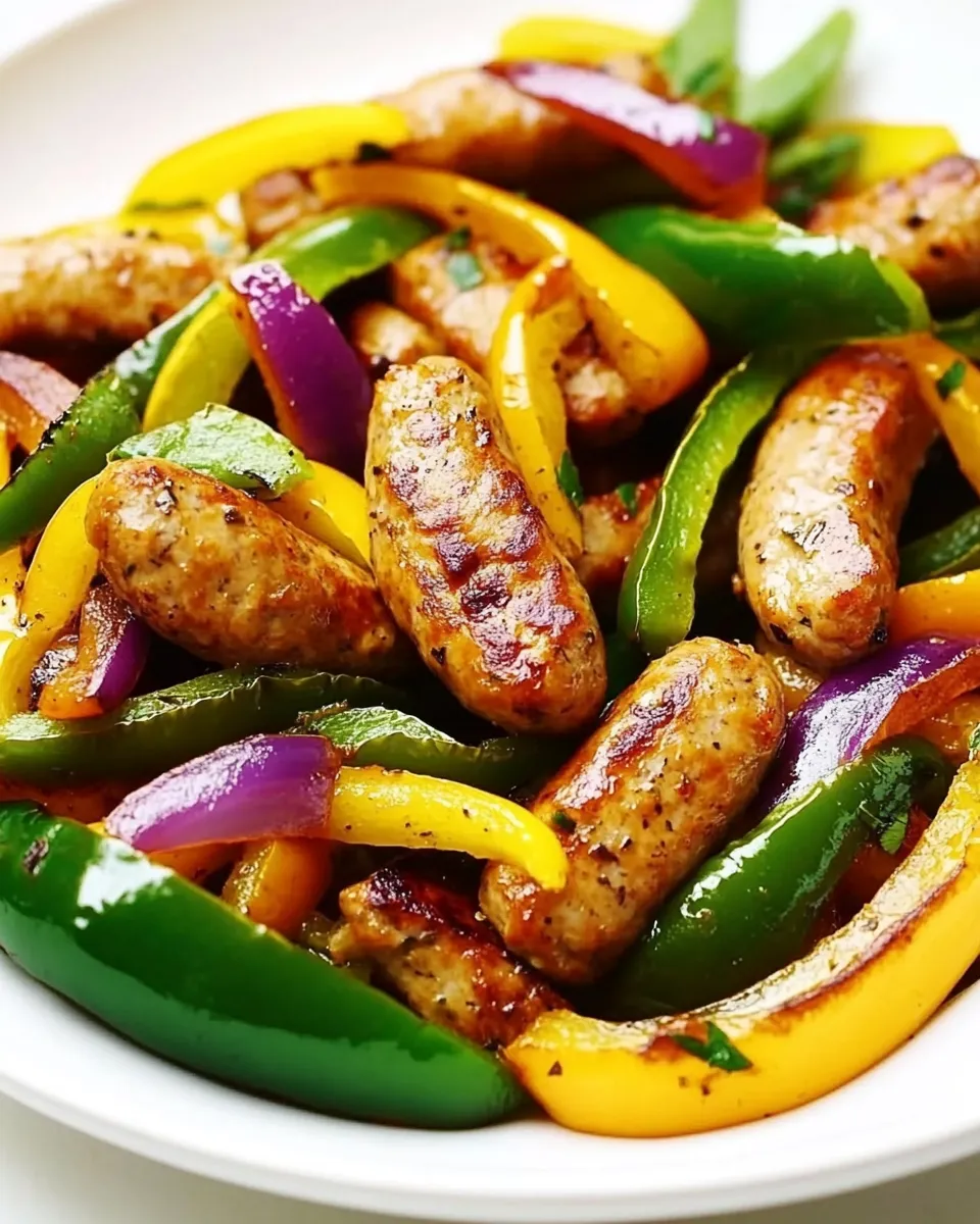 Classic Easy Turkey Sausage with Peppers & Onions image