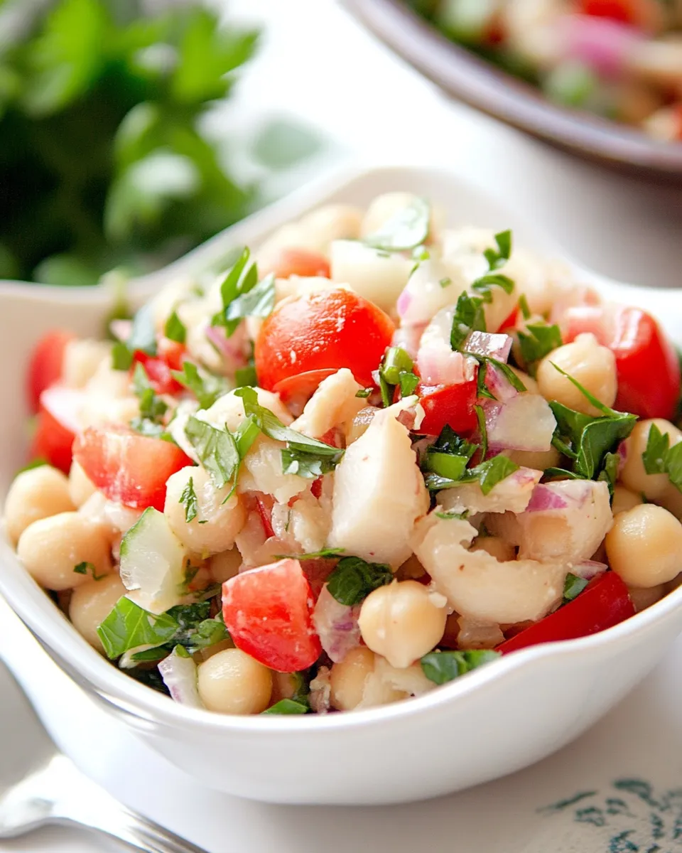 Classic Ensalada de Bacalao (Chickpea and Bacalao Salad) dish photo