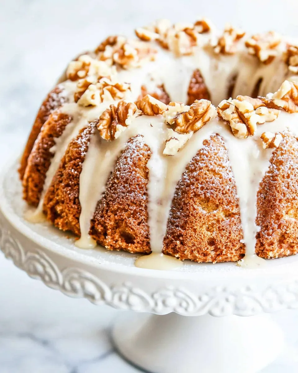 Easy Glazed Walnut Butter Cake recipe image
