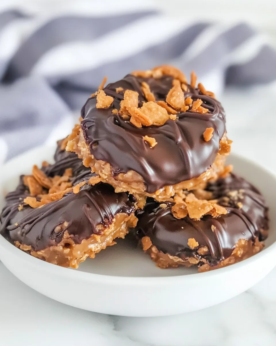 Delicious Homemade Girl Scout Samoas food shot
