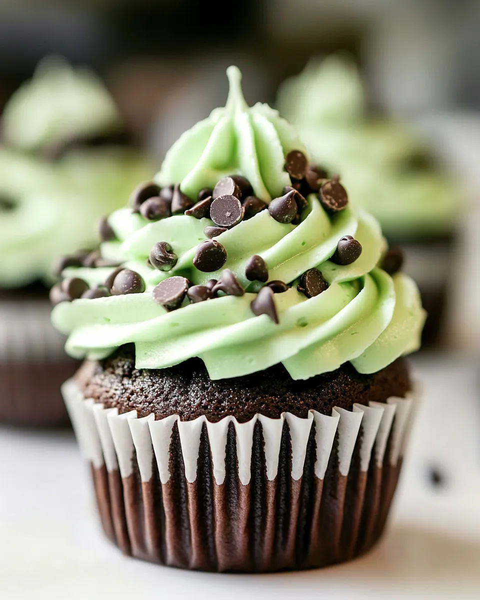 Classic Mint Chocolate Chip Cupcakes recipe image