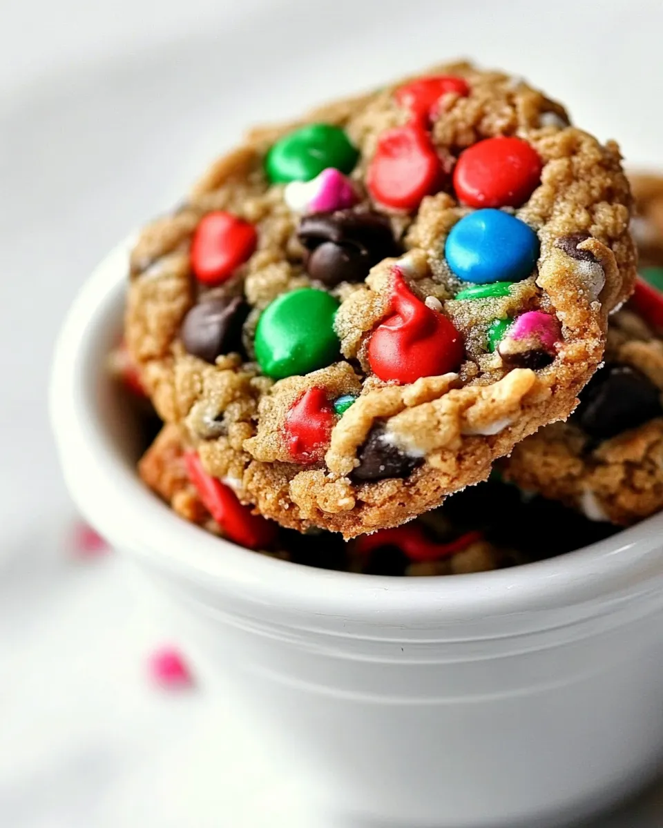 Easy Monster Cookies food shot