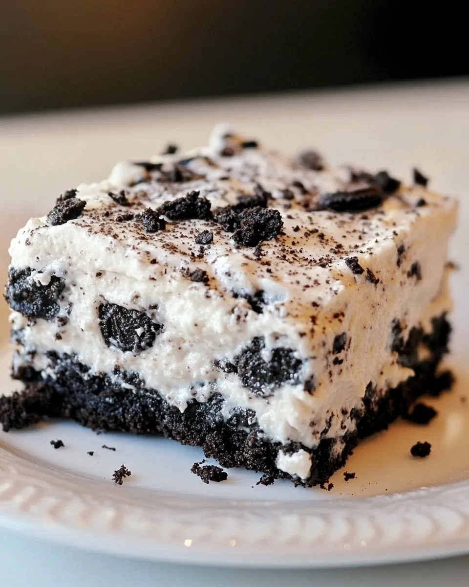 Homemade No Bake Oreo Cheesecake Bars photo