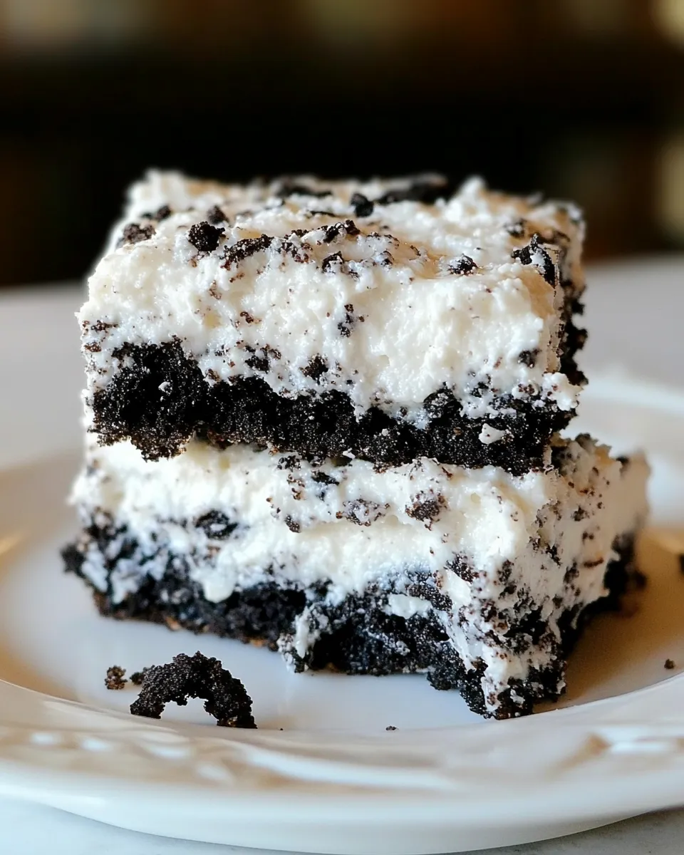Easy No Bake Oreo Cheesecake Bars dish photo