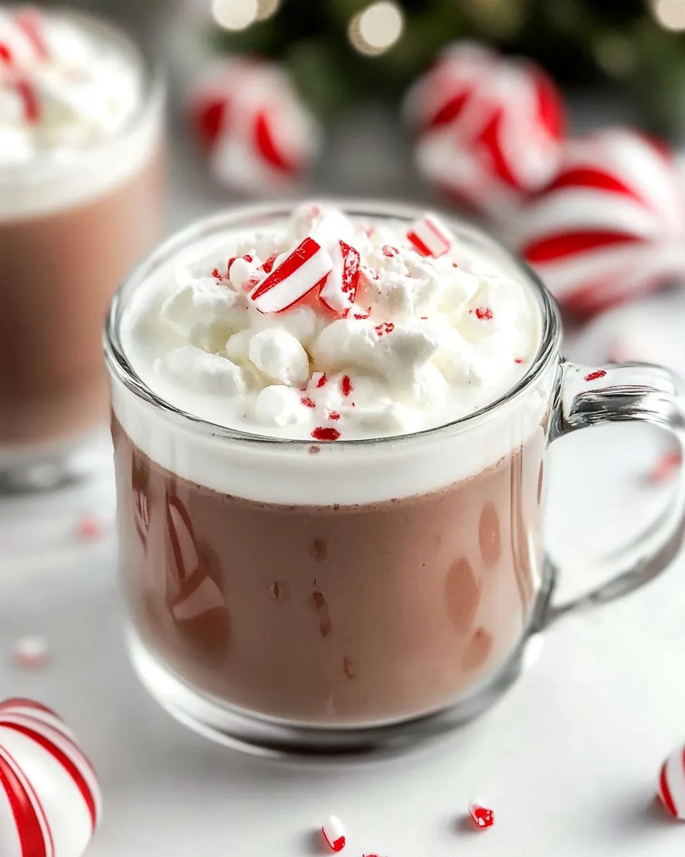 Delicious Peppermint Hot Chocolate food shot