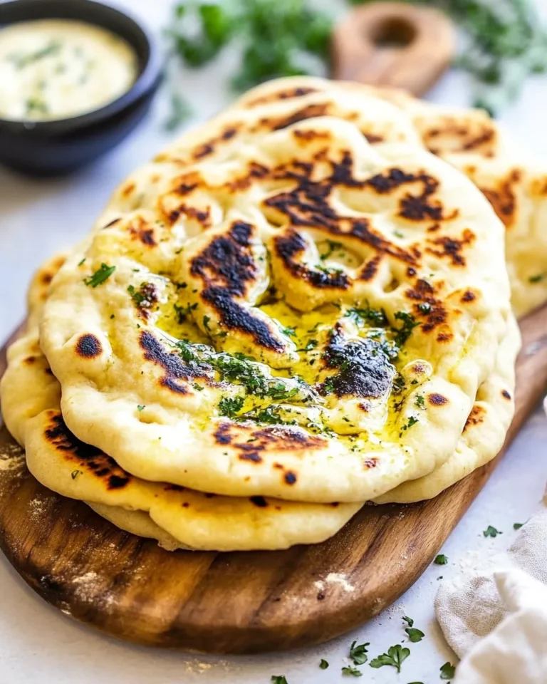 Homemade Perfect Naan Bread with Garlic Butter photo