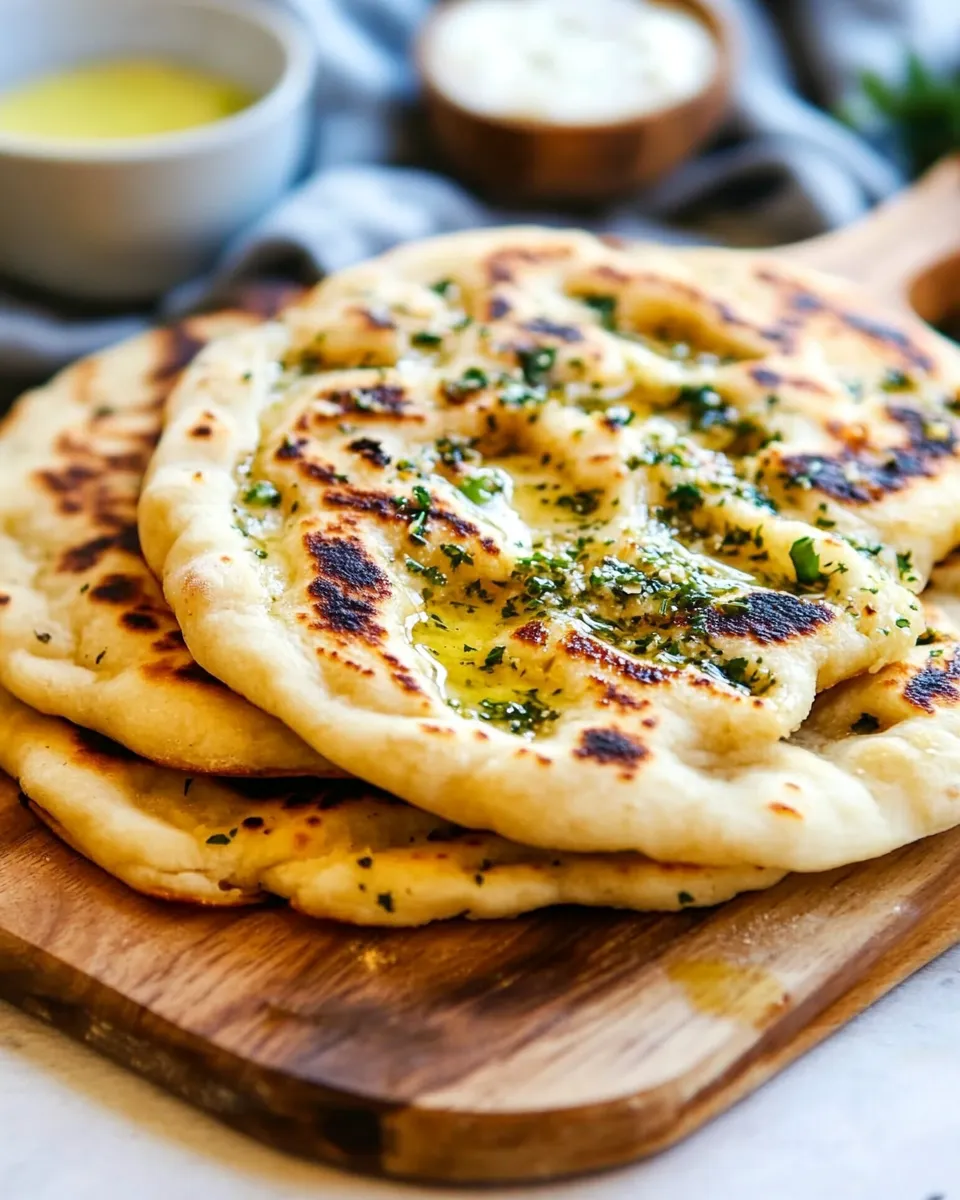 Classic Perfect Naan Bread with Garlic Butter image