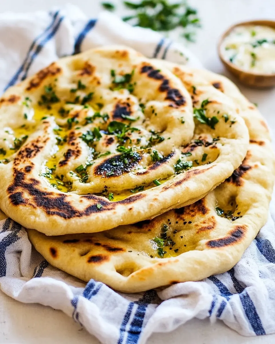 Easy Perfect Naan Bread with Garlic Butter recipe photo