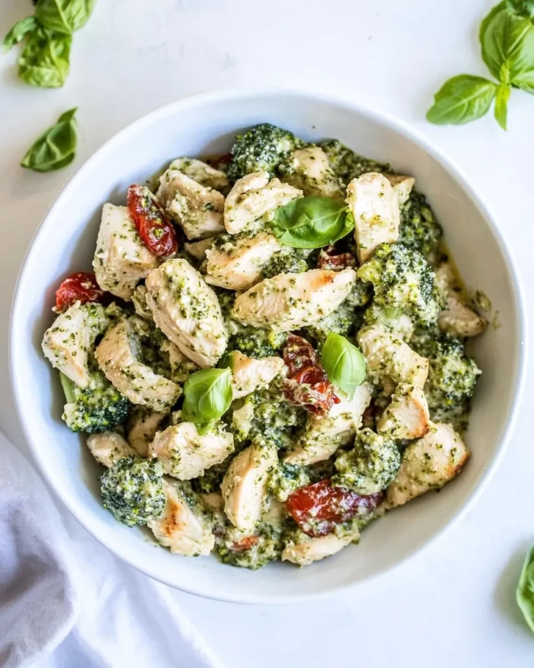 Homemade Pesto Chicken and Broccoli (Paleo, Keto) dish photo
