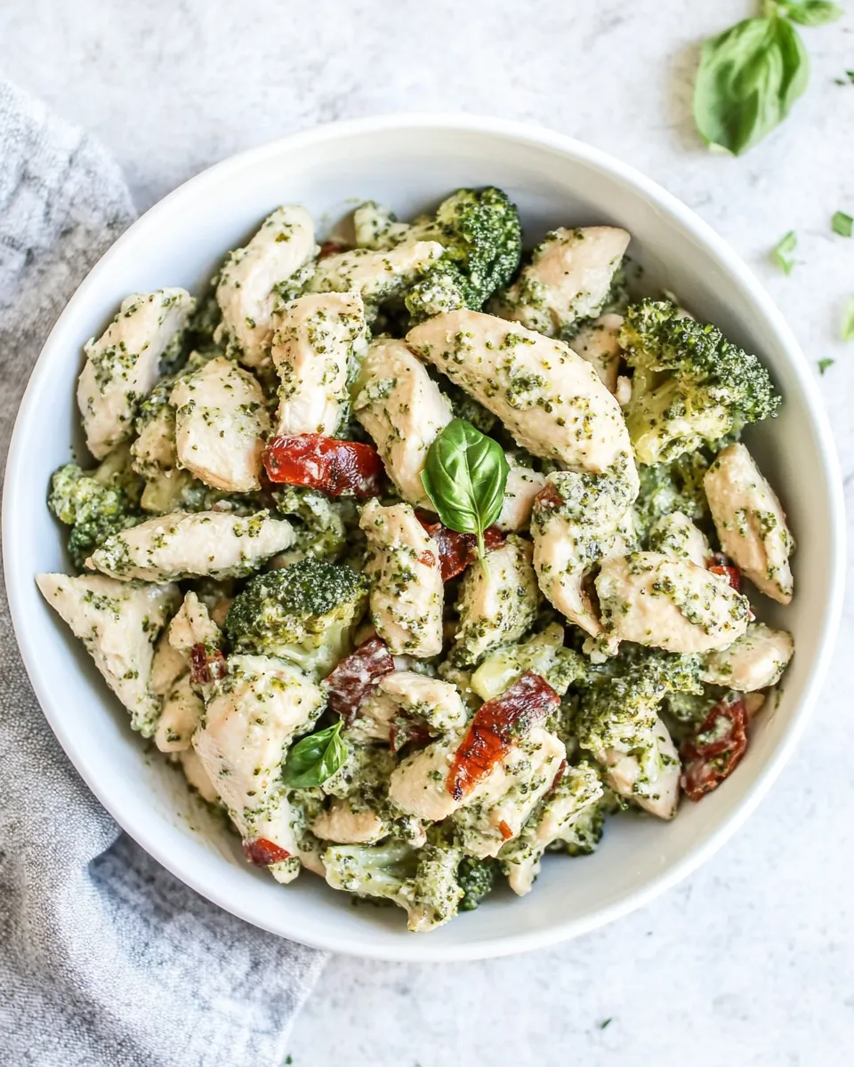 Delicious Pesto Chicken and Broccoli (Paleo, Keto) plate image