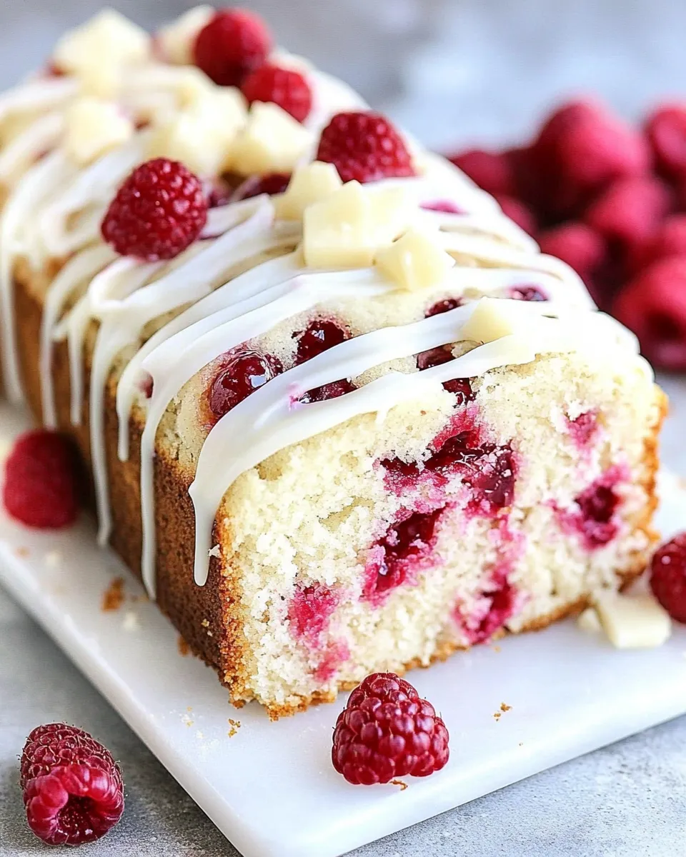 Easy Raspberry White Chocolate Loaf Cake recipe photo
