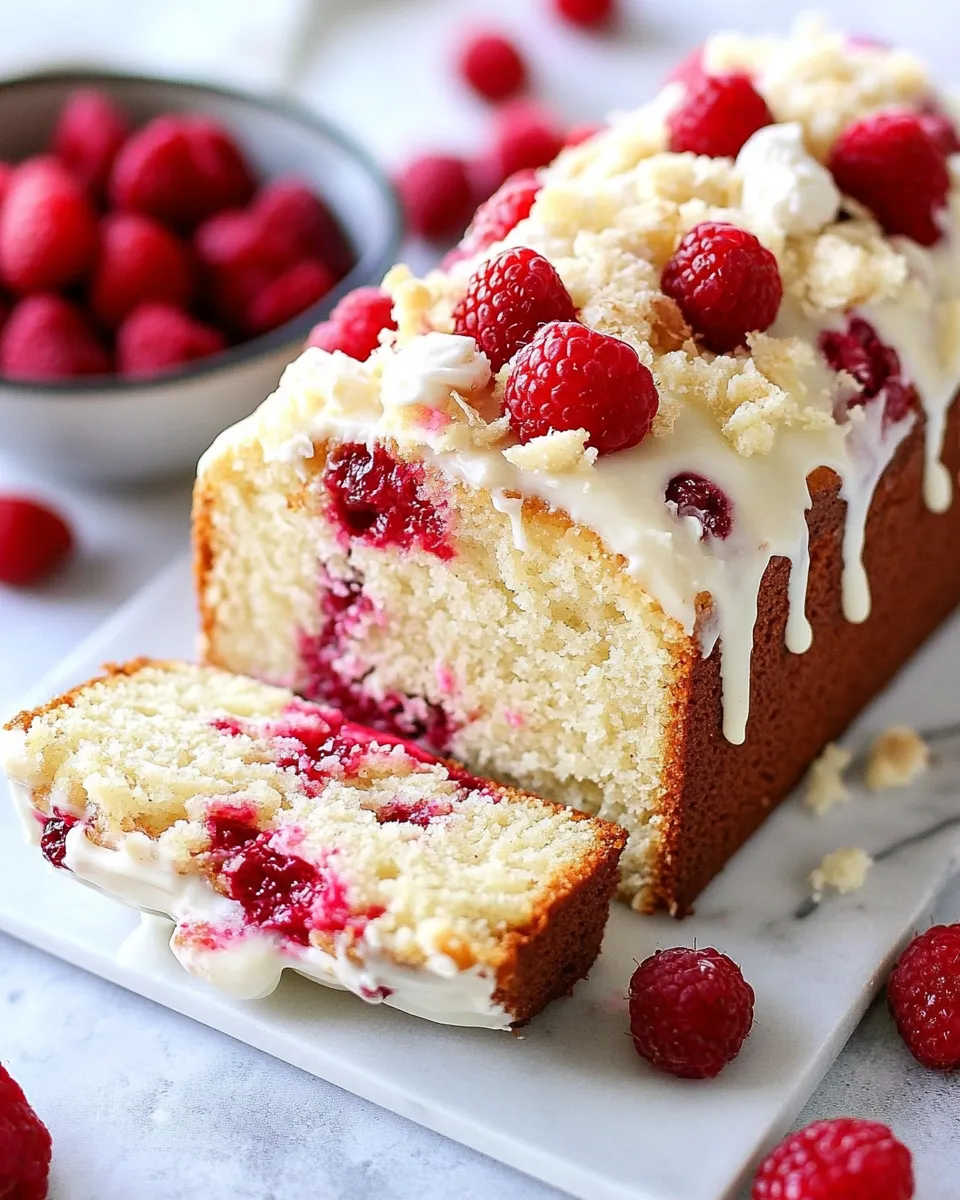 Delicious Raspberry White Chocolate Loaf Cake dish photo